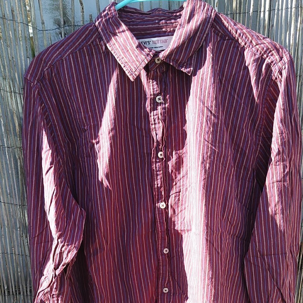 Levi's Red Tab Men's Maroon Striped Button Down - L